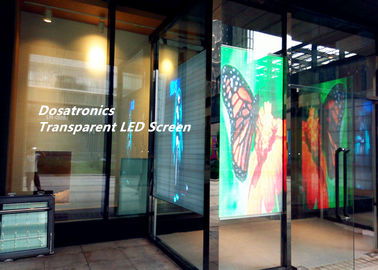 Cina Periklanan Layar Transparan Kaca Led Display, P6mm Led See Through Screen pemasok
